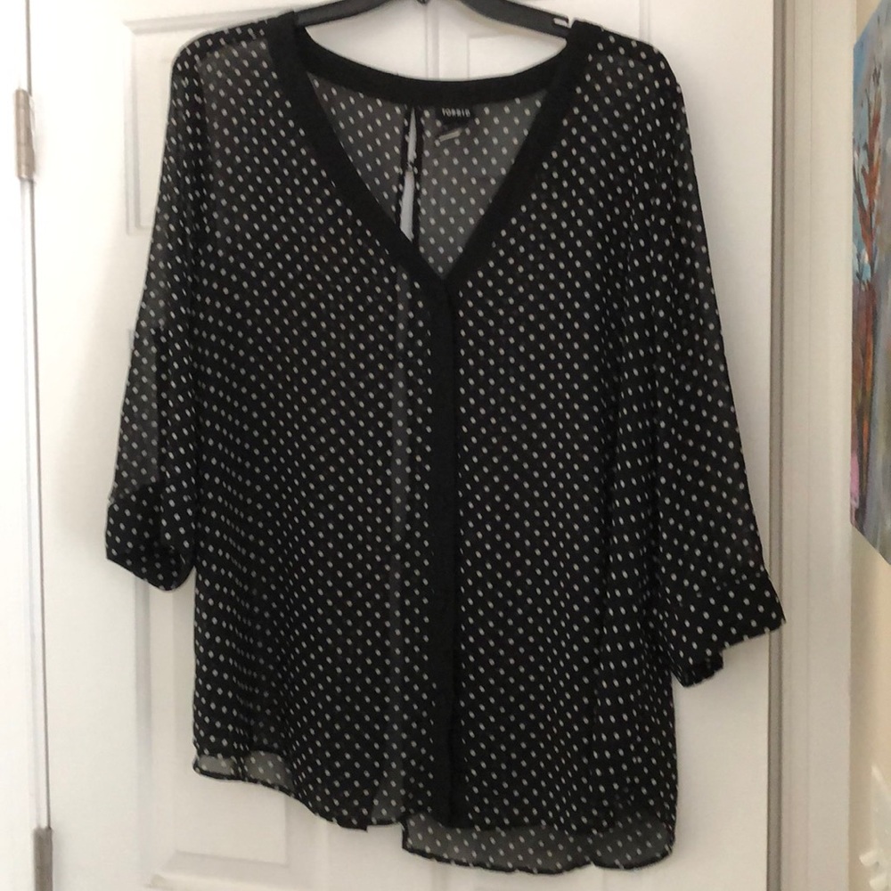 Black and white blouse